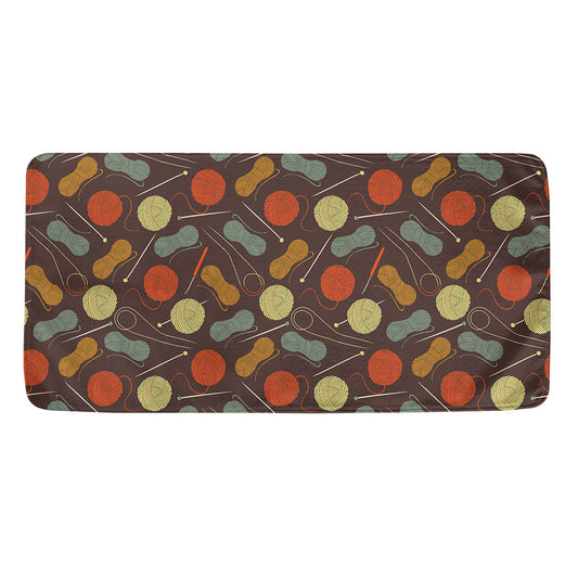 Yarn And Needle Pattern Print Towel