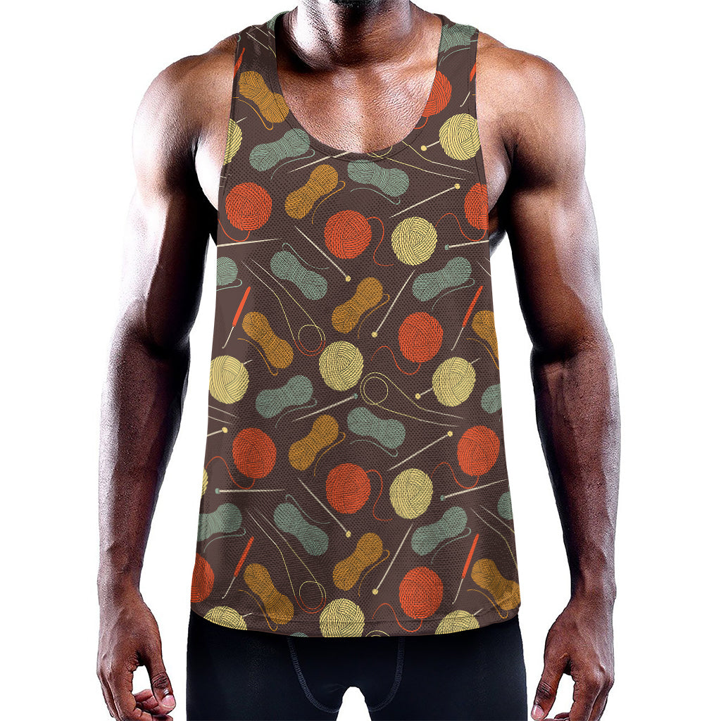 Yarn And Needle Pattern Print Training Tank Top