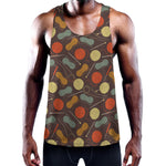 Yarn And Needle Pattern Print Training Tank Top
