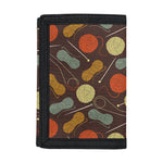 Yarn And Needle Pattern Print Trifold Wallet