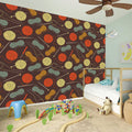 Yarn And Needle Pattern Print Wall Sticker