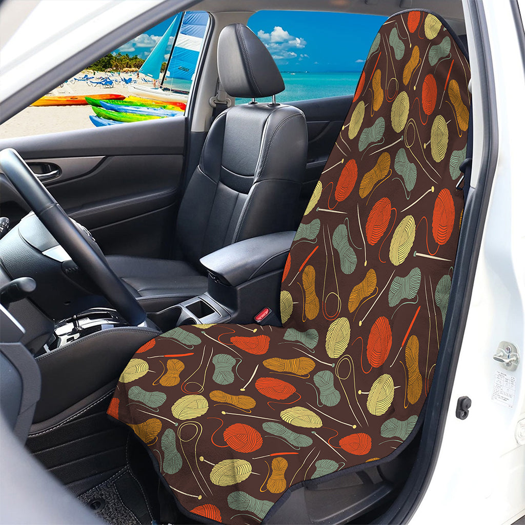 Yarn And Needle Pattern Print Waterproof Car Seat Cover