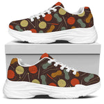 Yarn And Needle Pattern Print White Chunky Shoes