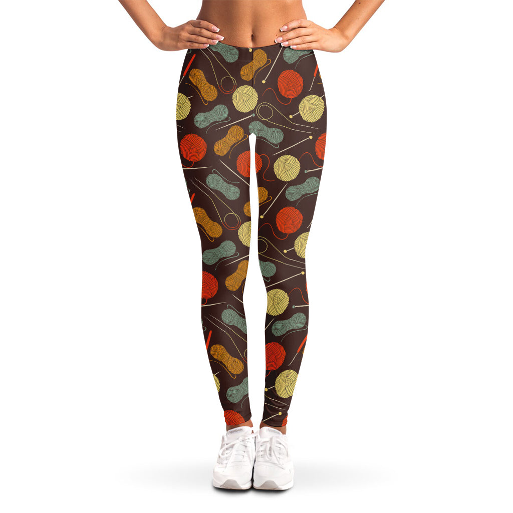 Yarn And Needle Pattern Print Women's Leggings