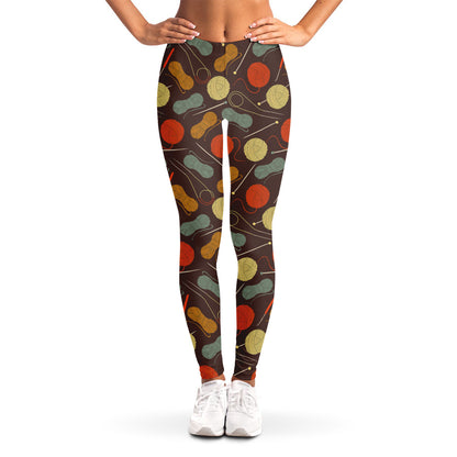 Yarn And Needle Pattern Print Women's Leggings