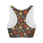 Yarn And Needle Pattern Print Women's Sports Bra