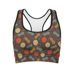 Yarn And Needle Pattern Print Women's Sports Bra