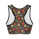 Yarn And Needle Pattern Print Women's Sports Bra