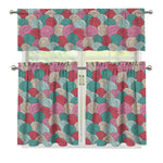 Yarn Balls Pattern Print 3 Piece Kitchen Curtains