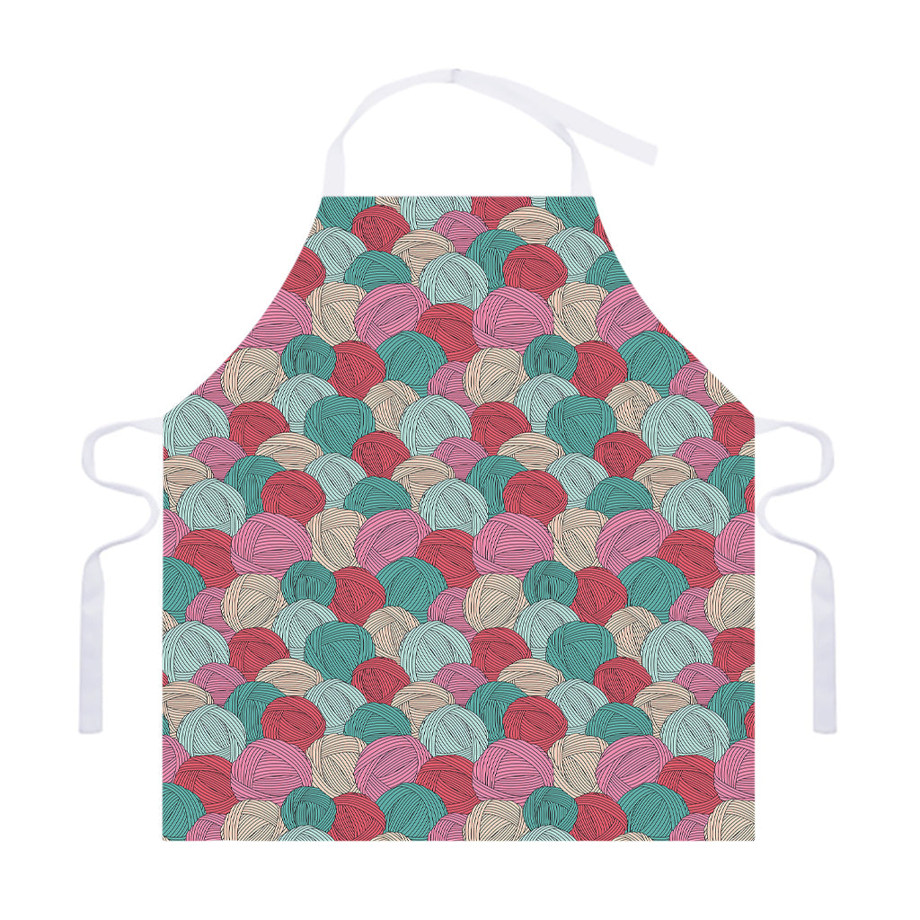 Yarn Balls Pattern Print Adjustable Apron