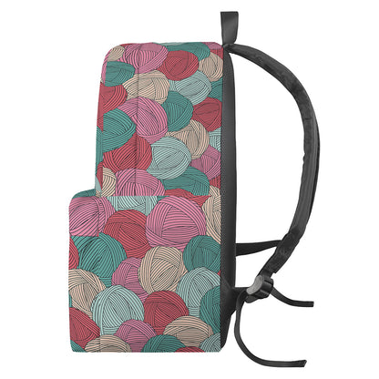 Yarn Balls Pattern Print Backpack