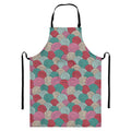 Yarn Balls Pattern Print Bib Apron With Pocket