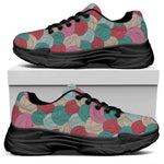 Yarn Balls Pattern Print Black Chunky Shoes