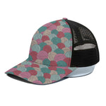Yarn Balls Pattern Print Black Mesh Trucker Cap