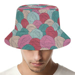 Yarn Balls Pattern Print Bucket Hat