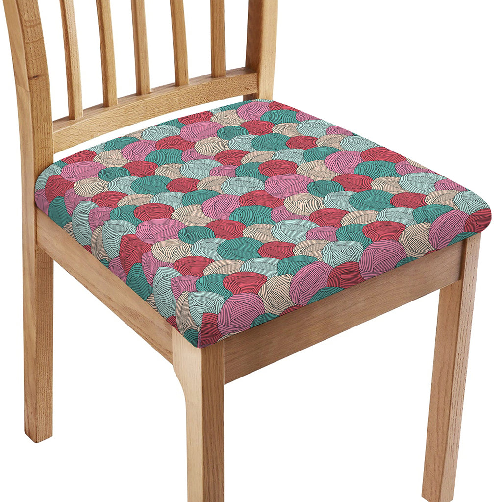 Yarn Balls Pattern Print Chair Cushion Cover