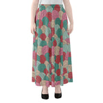 Yarn Balls Pattern Print Chiffon Maxi Skirt