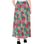 Yarn Balls Pattern Print Chiffon Maxi Skirt