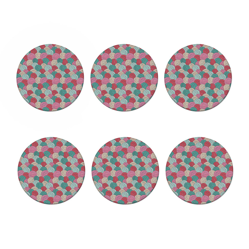 Yarn Balls Pattern Print Coaster Set