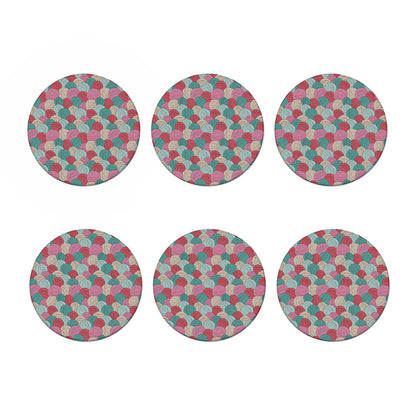 Yarn Balls Pattern Print Coaster Set