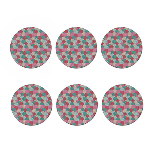 Yarn Balls Pattern Print Coaster Set