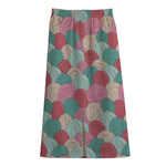 Yarn Balls Pattern Print Cotton Front Slit Maxi Skirt