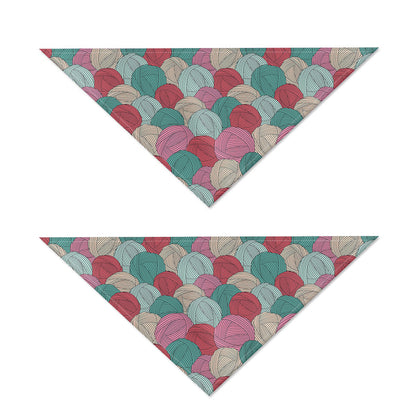 Yarn Balls Pattern Print Dog Bandana