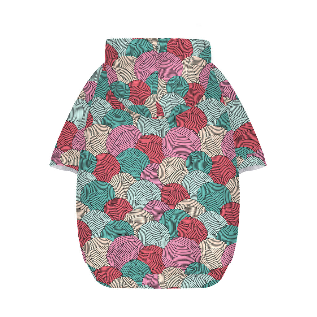 Yarn Balls Pattern Print Dog Zip Up Hoodie