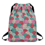 Yarn Balls Pattern Print Drawstring Backpack
