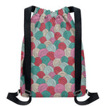 Yarn Balls Pattern Print Drawstring Backpack