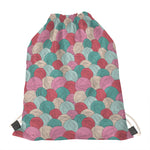 Yarn Balls Pattern Print Drawstring Bag