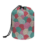 Yarn Balls Pattern Print Drawstring Makeup Bag