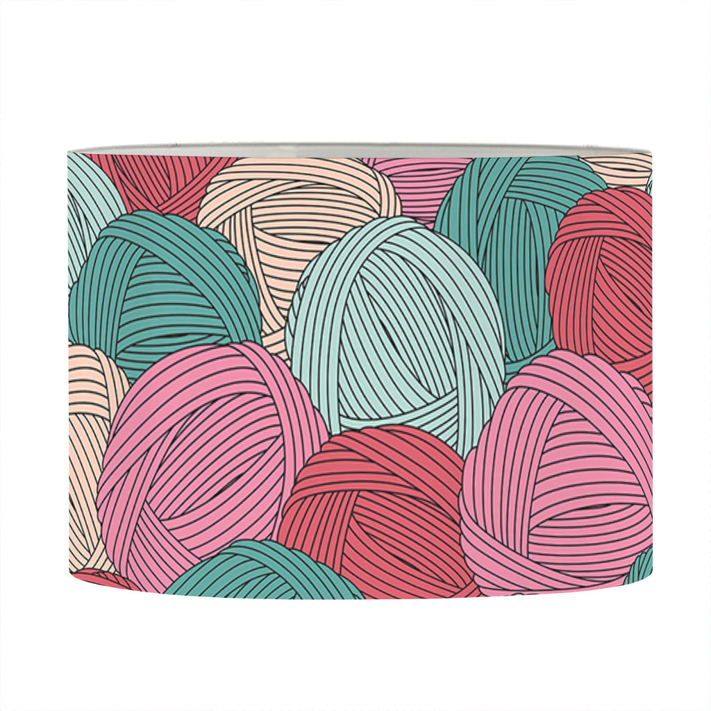 Yarn Balls Pattern Print Drum Lamp Shade