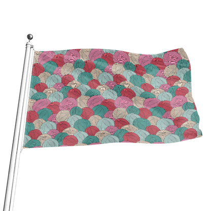 Yarn Balls Pattern Print Flag