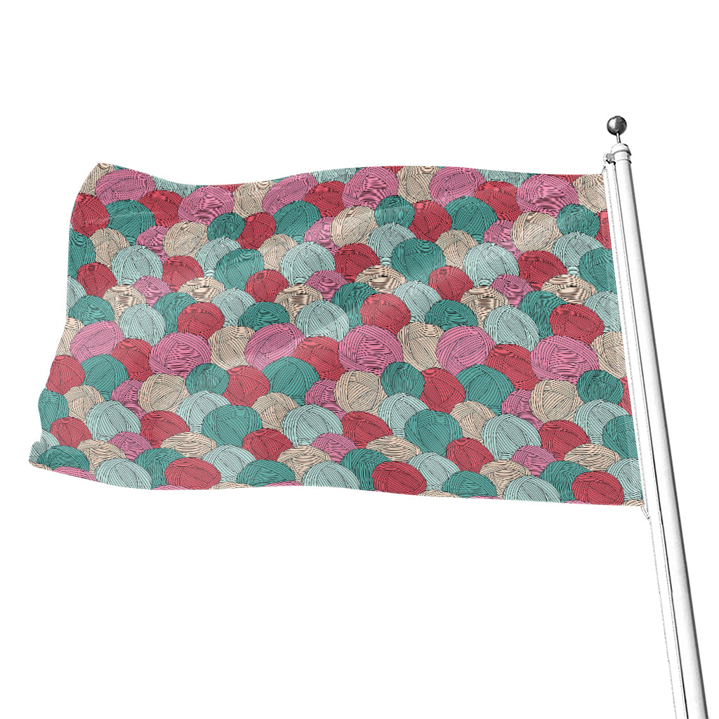 Yarn Balls Pattern Print Flag