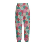 Yarn Balls Pattern Print Fleece Lined Knit Pants