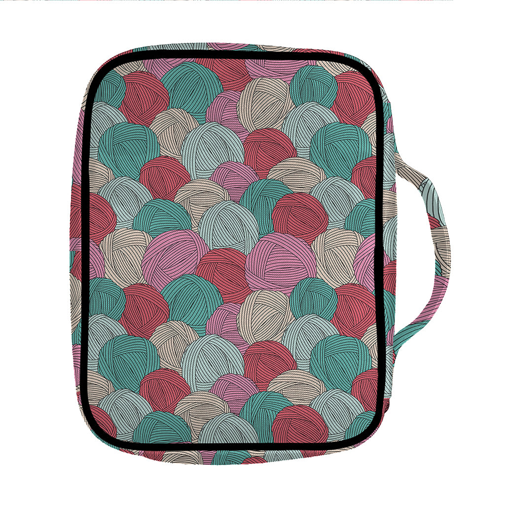 Yarn Balls Pattern Print Front Pocket Bible Bag