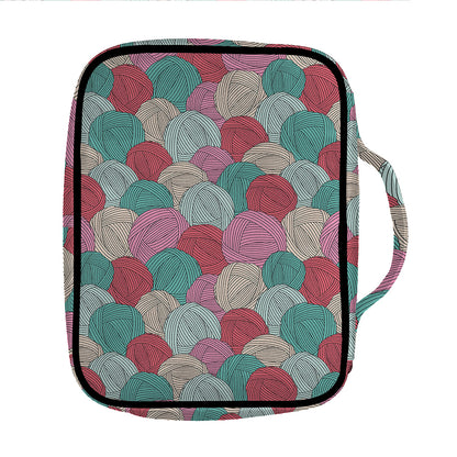 Yarn Balls Pattern Print Front Pocket Bible Bag