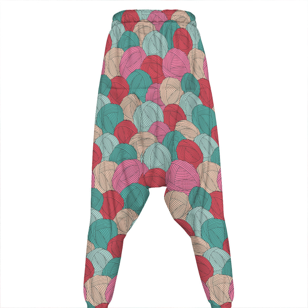 Yarn Balls Pattern Print Hammer Pants
