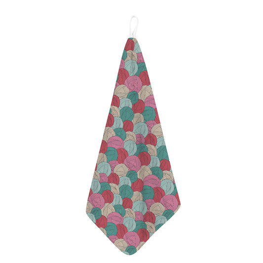 Yarn Balls Pattern Print Hand Towel
