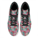Yarn Balls Pattern Print High Top Leather Sneakers