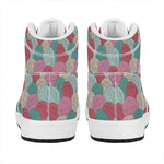 Yarn Balls Pattern Print High Top Leather Sneakers