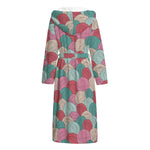 Yarn Balls Pattern Print Hooded Bathrobe