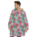 Yarn Balls Pattern Print Hoodie Blanket