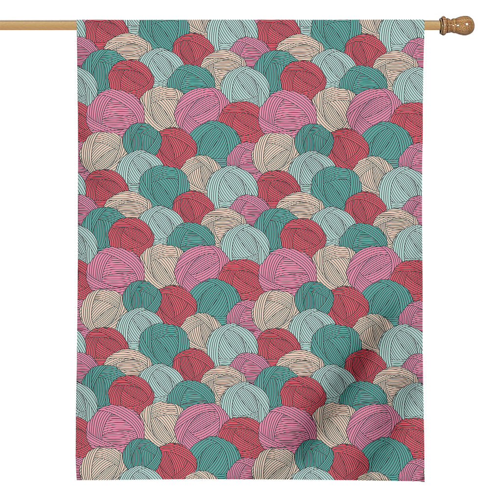 Yarn Balls Pattern Print House Flag
