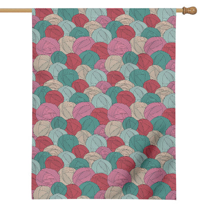 Yarn Balls Pattern Print House Flag