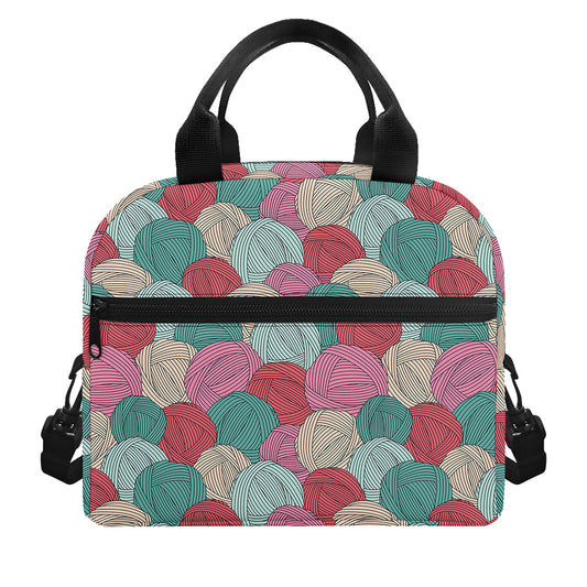 Yarn Balls Pattern Print Insulated Lunch Bag