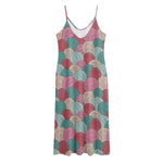 Yarn Balls Pattern Print Jersey Midi Cami Dress