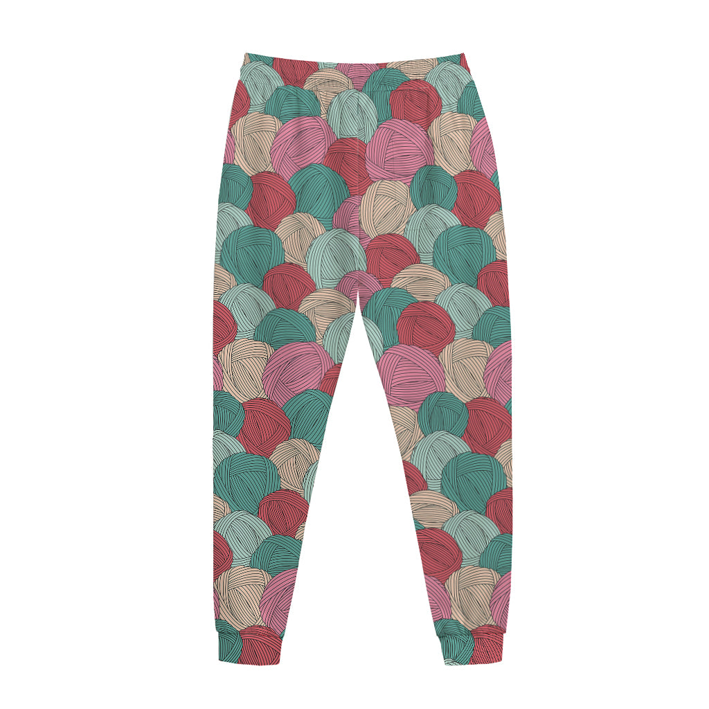 Yarn Balls Pattern Print Jogger Pants