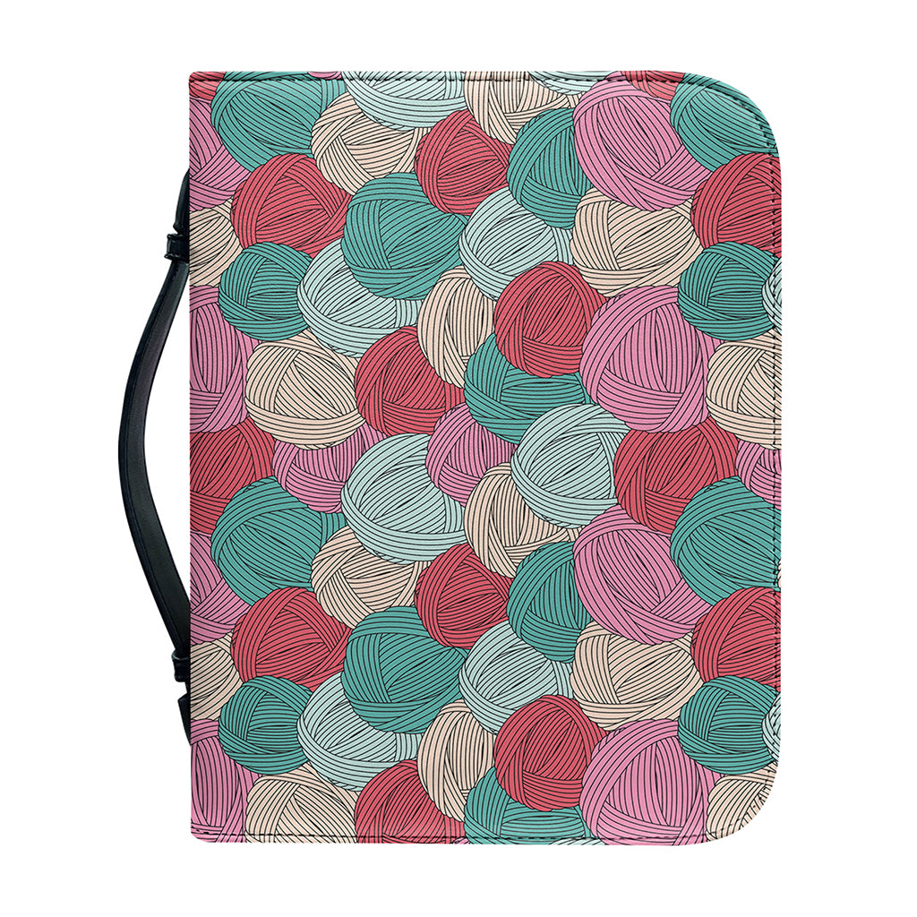Yarn Balls Pattern Print Leather Bible Cover